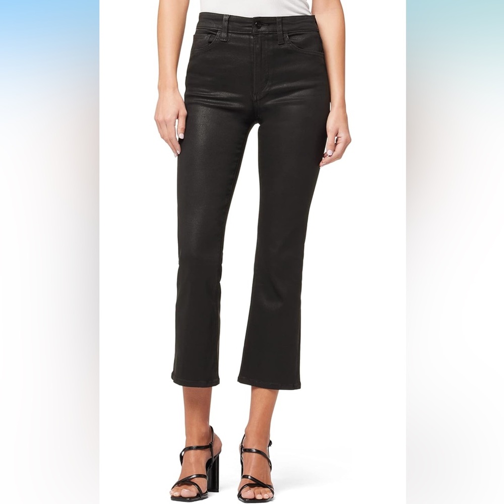 NWT Joe’s High Rise Calle Cropped Kick Boot- Black Coated Jeans